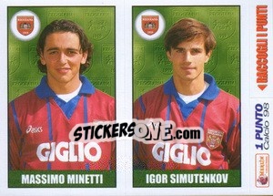 Sticker Minetti / Simutenkov - Calcio 1997-1998 - Merlin