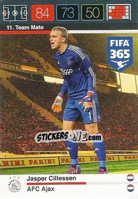 Sticker Jasper Cillessen - FIFA 365: 2015-2016. Adrenalyn XL n. 11 - Panini