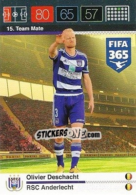 Sticker Olivier Deschacht - FIFA 365: 2015-2016. Adrenalyn XL n. 15 - Panini