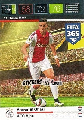 Sticker Anwar El Ghazi - FIFA 365: 2015-2016. Adrenalyn XL n. 21 - Panini