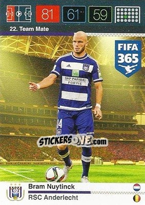 Sticker Bram Nuytinck - FIFA 365: 2015-2016. Adrenalyn XL n. 22 - Panini