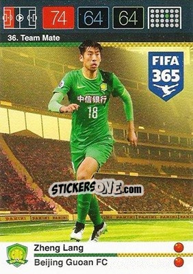 Sticker Zheng Lang - FIFA 365: 2015-2016. Adrenalyn XL n. 36 - Panini