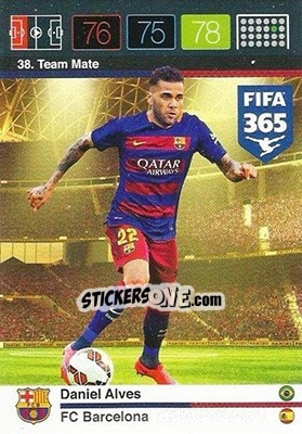 Sticker Dani Alves - FIFA 365: 2015-2016. Adrenalyn XL n. 38 - Panini
