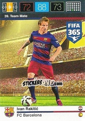 Sticker Ivan Rakitic - FIFA 365: 2015-2016. Adrenalyn XL n. 39 - Panini