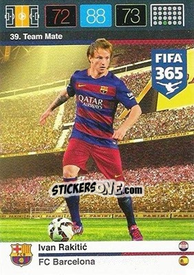 Cromo Ivan Rakitic - FIFA 365: 2015-2016. Adrenalyn XL - Panini