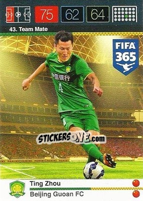 Sticker Ting Zhou - FIFA 365: 2015-2016. Adrenalyn XL - Panini