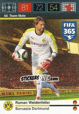 Sticker Roman Weidenfeller - FIFA 365: 2015-2016. Adrenalyn XL n. 50 - Panini