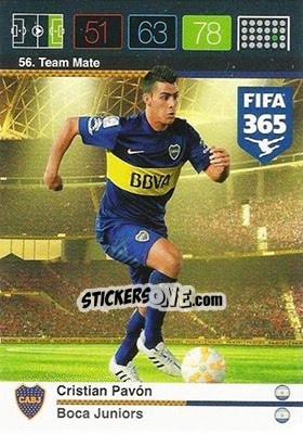 Sticker Cristian Pavón - FIFA 365: 2015-2016. Adrenalyn XL n. 56 - Panini