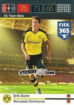 Sticker Erik Durm - FIFA 365: 2015-2016. Adrenalyn XL n. 58 - Panini