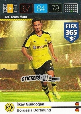 Sticker İlkay Gündoğan - FIFA 365: 2015-2016. Adrenalyn XL n. 59 - Panini