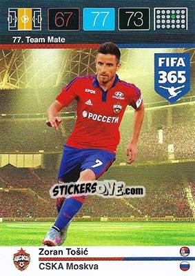 Sticker Zoran Tošic - FIFA 365: 2015-2016. Adrenalyn XL n. 77 - Panini