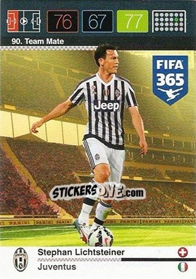 Sticker Stephan Lichtsteiner - FIFA 365: 2015-2016. Adrenalyn XL n. 90 - Panini