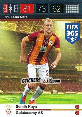 Sticker Semih Kaya - FIFA 365: 2015-2016. Adrenalyn XL n. 91 - Panini