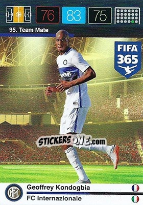 Sticker Geoffrey Kondogbia - FIFA 365: 2015-2016. Adrenalyn XL n. 95 - Panini