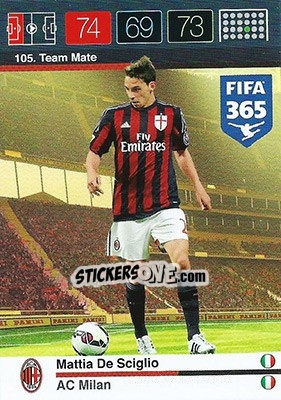 Sticker Mattia De Sciglio - FIFA 365: 2015-2016. Adrenalyn XL n. 105 - Panini