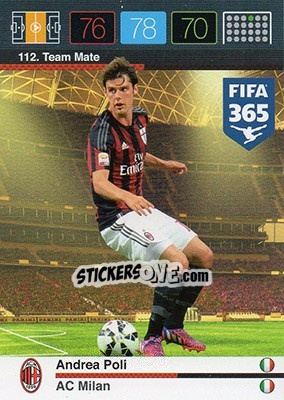 Sticker Andrea Poli - FIFA 365: 2015-2016. Adrenalyn XL n. 112 - Panini