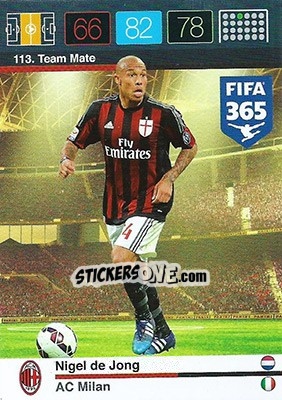 Sticker Nigel de Jong - FIFA 365: 2015-2016. Adrenalyn XL n. 113 - Panini
