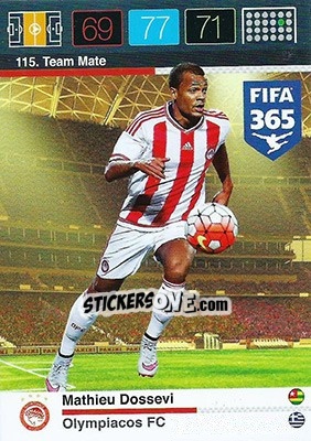 Sticker Matthieu Dossevi - FIFA 365: 2015-2016. Adrenalyn XL n. 115 - Panini