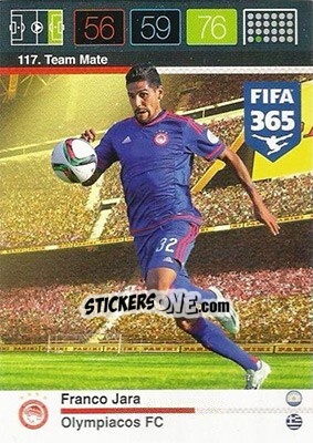 Sticker Franco Jara - FIFA 365: 2015-2016. Adrenalyn XL n. 117 - Panini