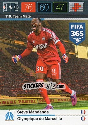 Sticker Steve Mandanda - FIFA 365: 2015-2016. Adrenalyn XL n. 119 - Panini