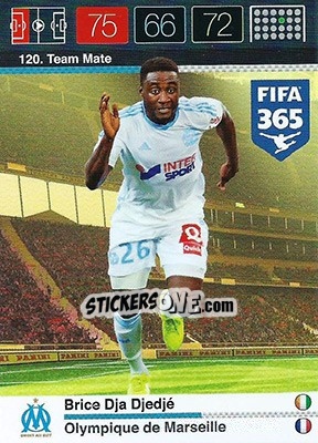 Sticker Brice Dja Djedjé - FIFA 365: 2015-2016. Adrenalyn XL - Panini