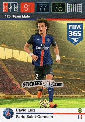 Sticker David Luiz - FIFA 365: 2015-2016. Adrenalyn XL - Panini