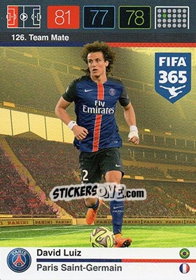Sticker David Luiz - FIFA 365: 2015-2016. Adrenalyn XL n. 126 - Panini