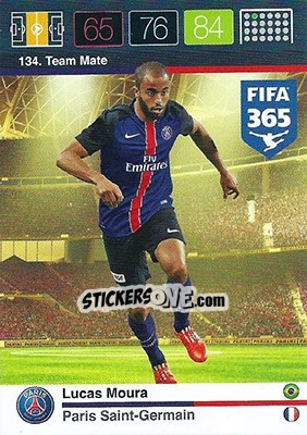 Sticker Lucas Moura - FIFA 365: 2015-2016. Adrenalyn XL n. 134 - Panini