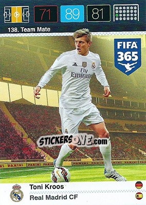 Sticker Toni Kroos - FIFA 365: 2015-2016. Adrenalyn XL n. 138 - Panini