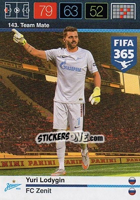 Cromo Yuri Lodygin - FIFA 365: 2015-2016. Adrenalyn XL n. 143 - Panini