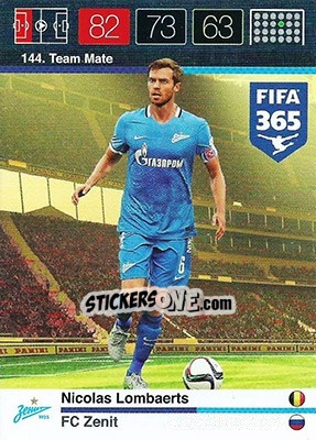 Sticker Nicolas Lombaerts - FIFA 365: 2015-2016. Adrenalyn XL n. 144 - Panini