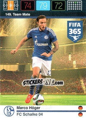 Sticker Marco Höger - FIFA 365: 2015-2016. Adrenalyn XL n. 149 - Panini