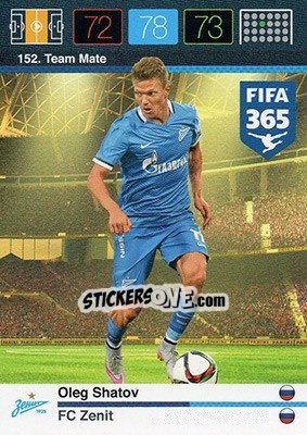 Sticker Oleg Shatov - FIFA 365: 2015-2016. Adrenalyn XL n. 152 - Panini