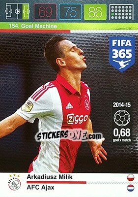 Sticker Arkadiusz Milik - FIFA 365: 2015-2016. Adrenalyn XL n. 154 - Panini