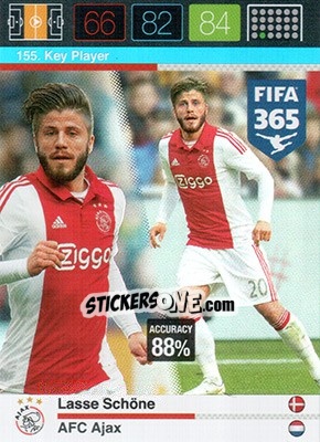 Sticker Lasse Schöne - FIFA 365: 2015-2016. Adrenalyn XL n. 155 - Panini