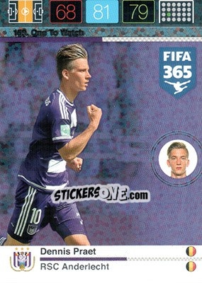 Sticker Dennis Praet - FIFA 365: 2015-2016. Adrenalyn XL n. 159 - Panini