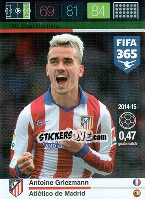 Sticker Antoine Griezmann - FIFA 365: 2015-2016. Adrenalyn XL n. 160 - Panini