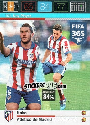 Sticker Koke - FIFA 365: 2015-2016. Adrenalyn XL n. 161 - Panini