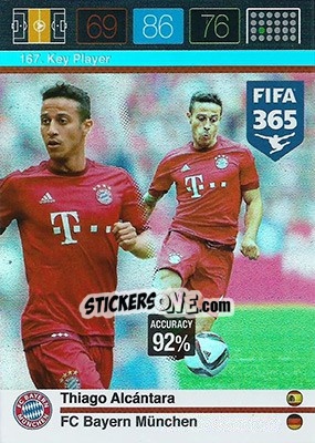 Sticker Thiago Alcántara - FIFA 365: 2015-2016. Adrenalyn XL n. 167 - Panini