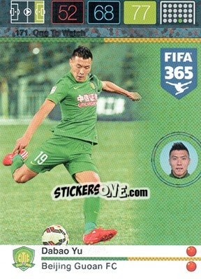 Sticker Dabao Yu - FIFA 365: 2015-2016. Adrenalyn XL n. 171 - Panini