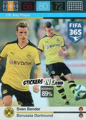 Sticker Sven Bender - FIFA 365: 2015-2016. Adrenalyn XL n. 176 - Panini