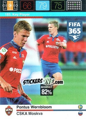 Sticker Pontus Wernbloom - FIFA 365: 2015-2016. Adrenalyn XL n. 185 - Panini