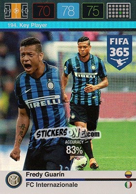 Cromo Fredy Guarin - FIFA 365: 2015-2016. Adrenalyn XL n. 194 - Panini