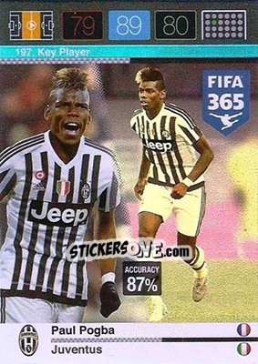 Sticker Paul Pogba - FIFA 365: 2015-2016. Adrenalyn XL n. 197 - Panini