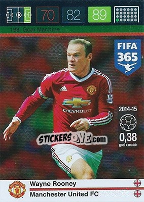 Sticker Wayne Rooney - FIFA 365: 2015-2016. Adrenalyn XL n. 199 - Panini