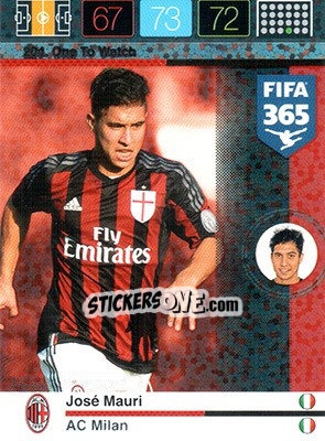 Sticker José Mauri - FIFA 365: 2015-2016. Adrenalyn XL n. 204 - Panini