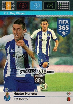 Sticker Héctor Herrera - FIFA 365: 2015-2016. Adrenalyn XL n. 212 - Panini