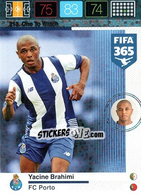 Sticker Yacine Brahimi - FIFA 365: 2015-2016. Adrenalyn XL n. 213 - Panini