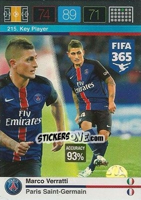 Cromo Marco Verratti - FIFA 365: 2015-2016. Adrenalyn XL - Panini