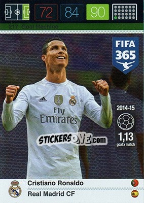 Sticker Cristiano Ronaldo - FIFA 365: 2015-2016. Adrenalyn XL n. 217 - Panini